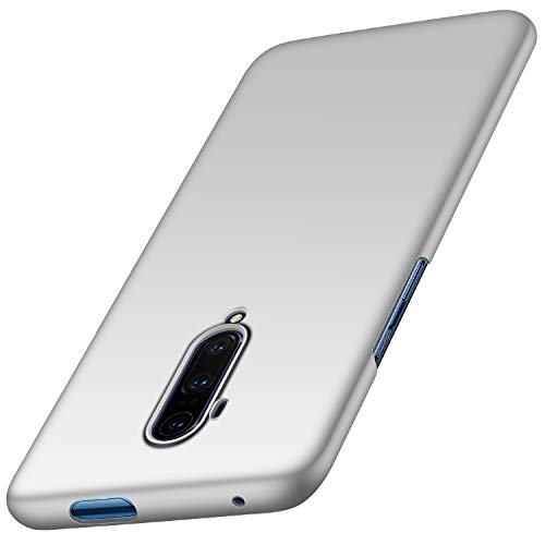 GOGODOG Compatible con Oneplus 7T Pro Funda Cases Cover Cobertura Total Ultra Delgada Anti Resbalón Rasguño Resistente Concha Dura (Plata)