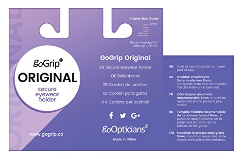 GoGrip Cordón para gafas de primera calidad (Negro)