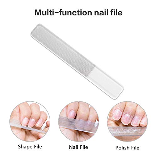 Gojump Nail Clipper Set, Juego de cortauñas，Cortaúñas de uñas y uñas de los pies de acero inoxidable & Lima de Cristal Nano con Caja de Metal