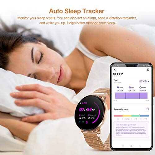 GOKOO Smartwatch Fashion para Hombre Mujer Impermeable Reloj Inteligente Monitores de Actividad Fitness Tracker con Monitor de Sueño Pulsómetros Podómetro Compatible con iOS Android