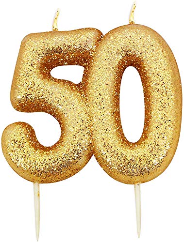 Gold Number Candle - 50