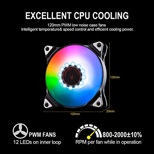 Golden Field SF120 RGB - Enfriador de CPU líquido todo en uno con radiador de 120 mm enfriador de agua AMD Intel CPU enfriador de agua