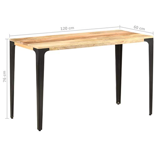 Goliraya Mesa de Comedor mesas de Cocina Leroy Merlin de Madera Maciza de Mango 120x60x76 cm