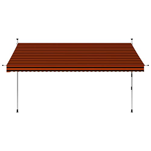 Goliraya Toldo Manual retráctil Toldo para Bar Toldo Terraza Toldos Impermeables Exterior Naranja y marrón 350 cm