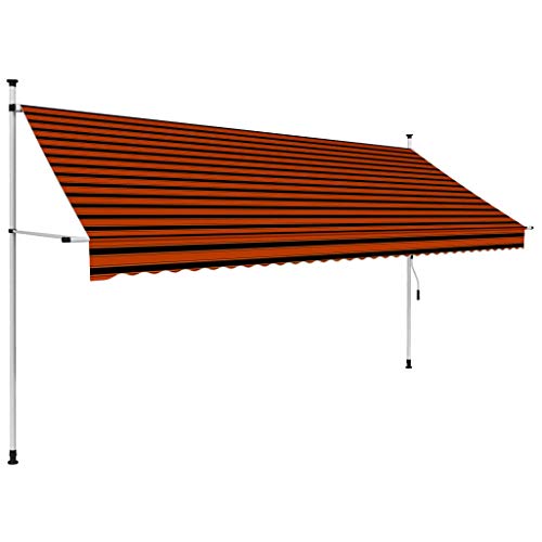 Goliraya Toldo Manual retráctil Toldo para Bar Toldo Terraza Toldos Impermeables Exterior Naranja y marrón 350 cm