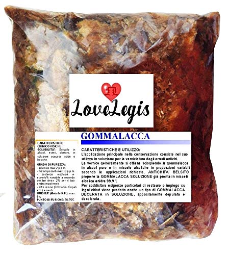 Goma laca - resina natural - ámbar - encerado - copos - vegetales - 1 kg - artesanía