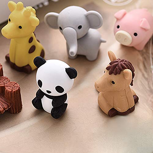 Gomas de Borrar Animal 30PCS Al Azar Juguete Desmontable Mini Lápiz de Goma Conjunto de Borrador para Niños Regalo fiesta de cumpleaños Navidad oficina Escuela Papeleria Suministros