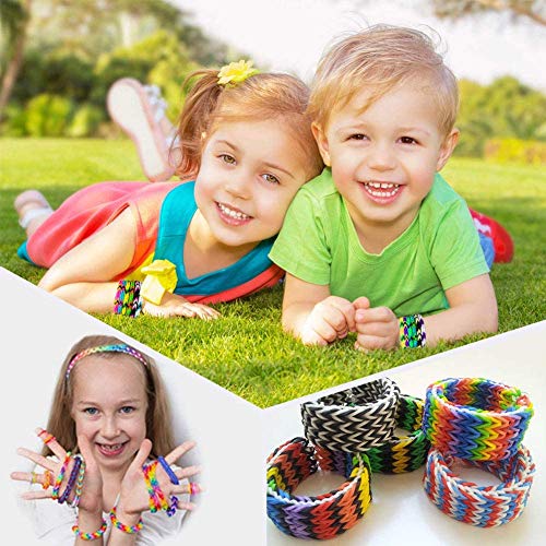 Gomas Loom Bandas 4400 piezas Arco Iris Pulseras Gomas con Marcos web Manos y Accesorios en Caja de Almacenamiento para Bricolaje Elaboración Pulsera Costura