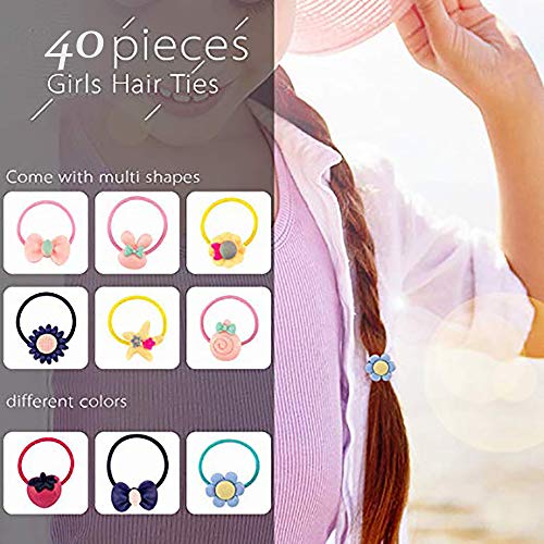 Gomas pelo niña,Lazos de Pelo,Goma de Pelo Banda Elástica,Cuerda Banda Para Niñas Pequeñas Niños,Hairband Elástico Del Pelo(40PCS)