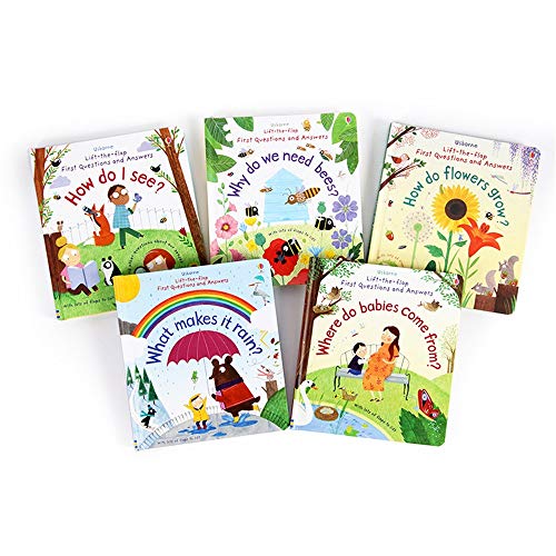 GonFan Los Libros para niños Inglés Libro ilustrado for niños y bebés Ilustración de cartón Book Reader Preguntas y Respuestas Ciencia de Bolsillo (Color : Multi-Colored, Size : 22.4x20cm)