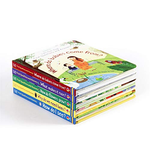 GonFan Los Libros para niños Inglés Libro ilustrado for niños y bebés Ilustración de cartón Book Reader Preguntas y Respuestas Ciencia de Bolsillo (Color : Multi-Colored, Size : 22.4x20cm)