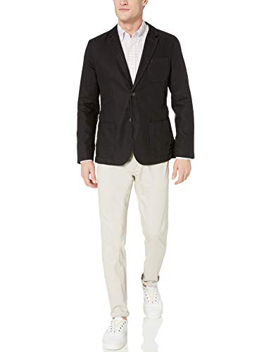 Goodthreads - Americana de lino de corte ajustado para hombre, Negro, US L (EU L)