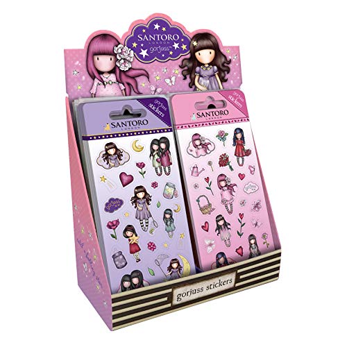 Gorjuss Sparkle & Bloom Display Pegatinas con Glitter 680GJD05 - Catch A Falling Star & Love Grows