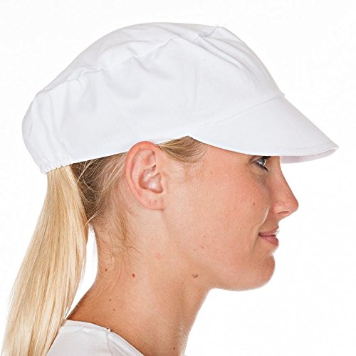 Gorra de béisbol en color blanco, muy resistente, tamaño universal, visera con triple cosido a la gorra