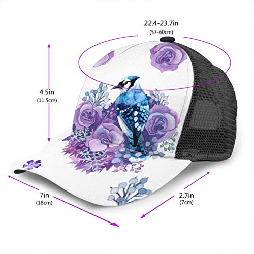 Gorra de béisbol Hombres Mujeres, Juego de Lavanda Ajustable Trucker Mesh Summer Vented Baseball Sun Cap Sombrero Sombrero Lavadora para Gorras de béisbol