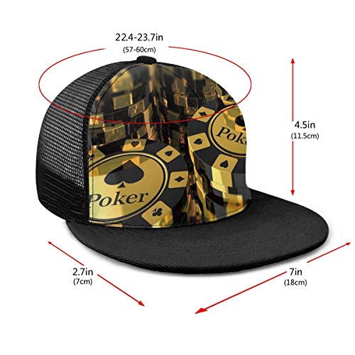 Gorra de béisbol Torneo de Póquer Torneo Oro Negro Chips Gorra de béisbol Unisex Snapback Flat Bill Hip Hop Sombreros/Sombreros