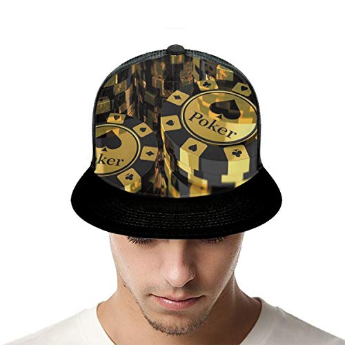 Gorra de béisbol Torneo de Póquer Torneo Oro Negro Chips Gorra de béisbol Unisex Snapback Flat Bill Hip Hop Sombreros/Sombreros