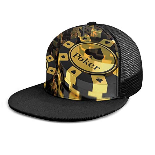 Gorra de béisbol Torneo de Póquer Torneo Oro Negro Chips Gorra de béisbol Unisex Snapback Flat Bill Hip Hop Sombreros/Sombreros