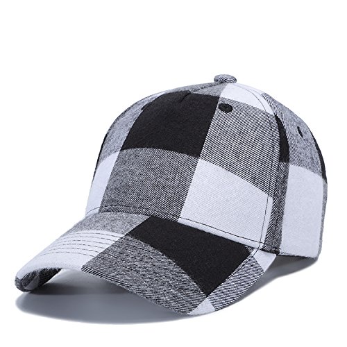 Gorra de Tela Escocesa Negra y roja de algodón Bailarina, Gorra de béisbol de Comercio Exterior para Hombre, Gorra Coreana, Verano