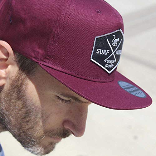 Gorra Full Patch Snapback - Surf Monkey - Gorra de béisbol para Hombre - Talla única - Cierre ajustable Snapback - Visera Plana - 100% algodón - Diseño 5 paneles - Envío Gratis 24/48h (Granate)