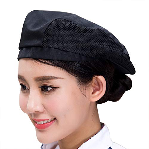 Gorro de cocina unisex para cocinero a la moda, profesional, elástico, para repostería, trabajo o servidor de trabajo ajustable, calota, gorro de boina transpirable para restauración, hotel