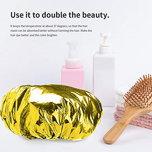 Gorro de Ducha Aluminio, ZoneYan 10Pcs Aluminio Gorro de Baño Elástico, Gorro de Papel de Aluminio, para Acondicionamiento Profundo|Colorear el Cabello|Ducha|Sauna|Spa|Doméstico (Plata+Oro)