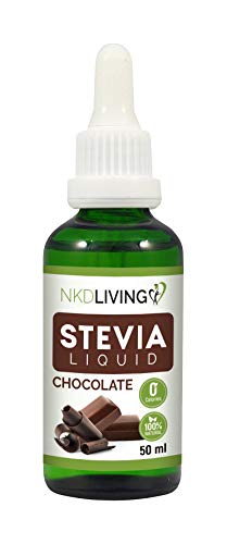 Gotas líquidas de stevia pura 50 ml - Stevia pura, con sabor a chocolate - incluye frasco con gotero