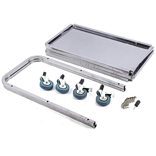 GOTOTOP Carrito para la restauración con 4 Ruedas, Camarera de estantería Carro de Servicio de Acero Inoxidable con 3 estantes, Ideal para los Hoteles Los Restaurantes, 85 × 45 × 90 cm