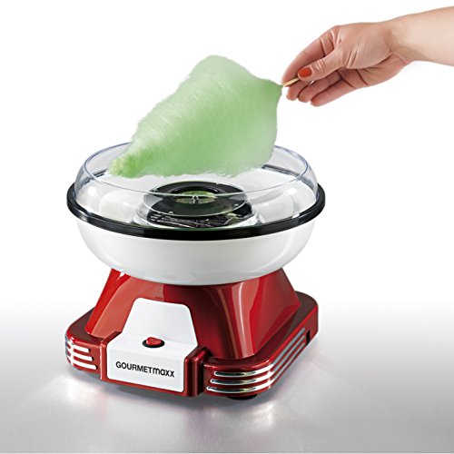 Gourmet Maxx 07329 Máquina de azúcar para casa | Ideal para Cumpleaños infantiles | 500 W | Rojo de color blanco