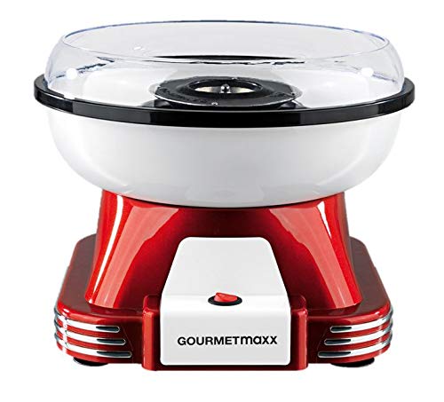 Gourmet Maxx 07329 Máquina de azúcar para casa | Ideal para Cumpleaños infantiles | 500 W | Rojo de color blanco