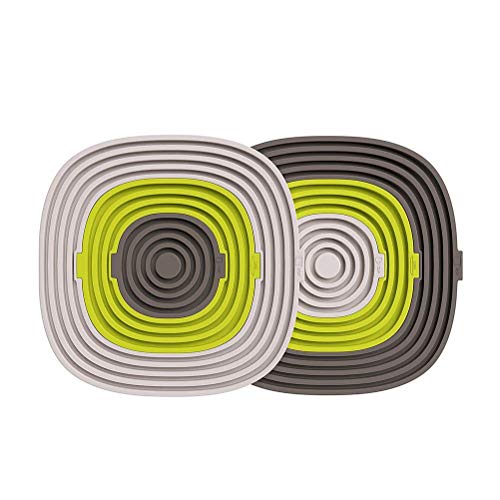 GPWDSN Alfombrilla de Cocina de Silicona multifunción Creativa 3 en 1 Alfombrilla Cuadrada para Taza, Plato, Cuenco, sartén Caliente (Gris + Verde + Blanco)