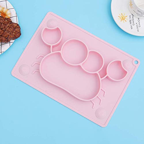 GPWDSN Plato de Silicona para niños pequeños Platos para bebés divididos Mantel Individual Antideslizante Plato de alimentación para niños Plato de Cena para bebés Apto para microondas en lavava