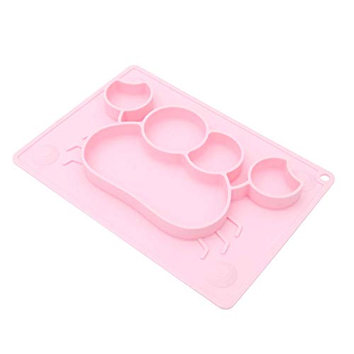 GPWDSN Plato de Silicona para niños pequeños Platos para bebés divididos Mantel Individual Antideslizante Plato de alimentación para niños Plato de Cena para bebés Apto para microondas en lavava