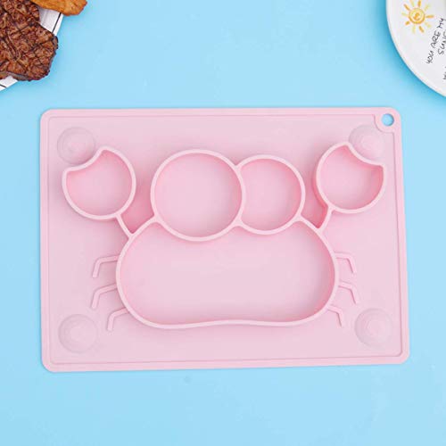 GPWDSN Plato de Silicona para niños pequeños Platos para bebés divididos Mantel Individual Antideslizante Plato de alimentación para niños Plato de Cena para bebés Apto para microondas en lavava