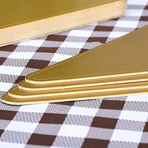 GPWDSN Platos Desechables Triangulares para Tartas con Base de cartón, Bandeja de Papel para Cupcakes para Bodas, Fiestas de Navidad, L + S, 200 Piezas (Dorado)