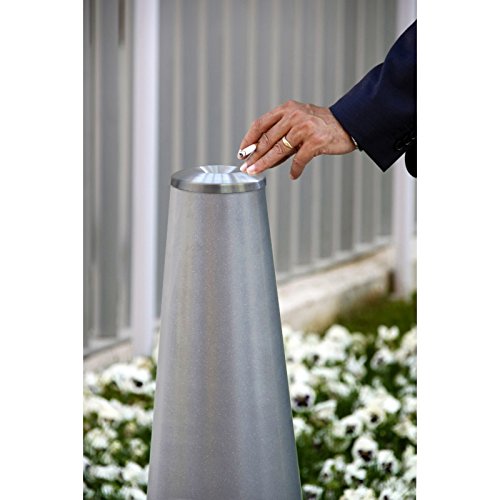 Grandecoracion.com Cenicero para Exterior y jardín Color Gris Claro Modelo Cono, cenicero de pie para restaurantes, cenicero de pie para jardín, cenicero de pie