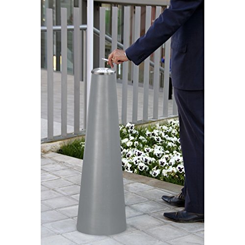 Grandecoracion.com Cenicero para Exterior y jardín Color Gris Claro Modelo Cono, cenicero de pie para restaurantes, cenicero de pie para jardín, cenicero de pie