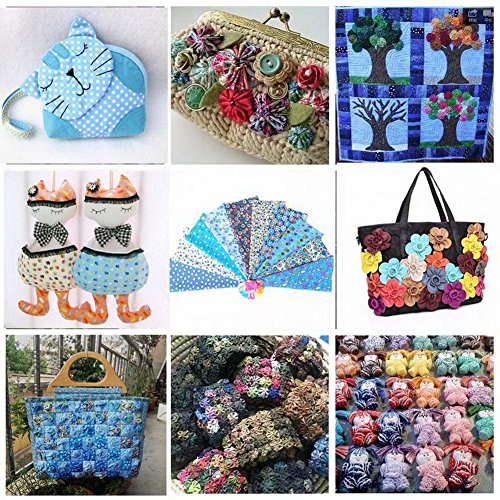 Grannycrafts 50 Piezas 20x30cm Parte Algodón Poliéster Mezclado Impreso Craft Tela Cuadrados Patchwork Pelusas Impresión de Tela Tejido DIY Coser Scrapbooking Acolchar Colores Sólidos