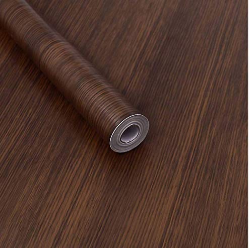 Grano de madera oscura Papel de contacto Decorativo Madera de nogal Look Autoadhesivo Estante Liner Gabinetes de cocina Estantes Etiqueta de la puerta 45 x 200cm