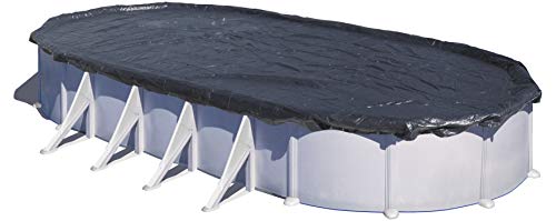 Gre CIPROV611 - Cobertor de Invierno para Piscina Ovalada o en Forma de Ocho de 610 x 375 cm, Color Negro