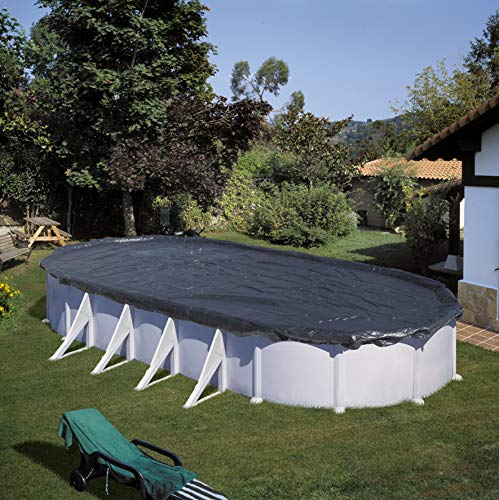 Gre CIPROV611 - Cobertor de Invierno para Piscina Ovalada o en Forma de Ocho de 610 x 375 cm, Color Negro