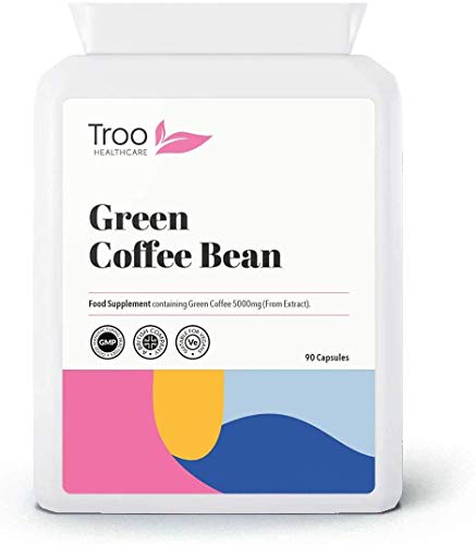 Green Coffee Extract 5000mg 90 Vegetarian Capsules - Weight Loss, Diet & Slimming Support Supplement Using Raw, Unroasted Green Coffee Beans. UK GMP Manufactured