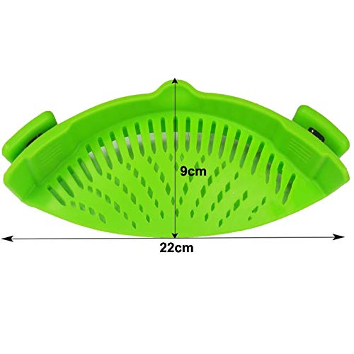 Green Food Grade Silicone Pot Pan Bowl Embudo Colador Cocina Arroz Lavado Coladores Accesorios de cocina Gadgets Herramientas de cocina