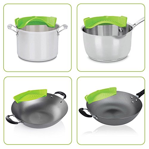 Green Food Grade Silicone Pot Pan Bowl Embudo Colador Cocina Arroz Lavado Coladores Accesorios de cocina Gadgets Herramientas de cocina