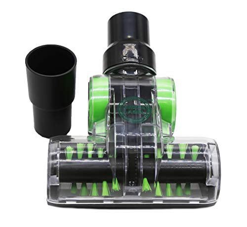 Green Label Cepillo Mini Turbo Universal (32-35 mm) para Retirar Pelo de Mascota de Tapicería. Compatible con Hoover, Dirt Devil, Samsung, Electrolux, Panasonic, Kirby, etc.