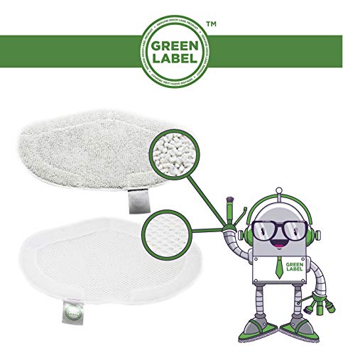 Green Label Empaque de 6 Paños Lavables de Microfilamento para Vaporetto Escobón con Cepillo Vaporforce (Reemplaza a PAEU0332)