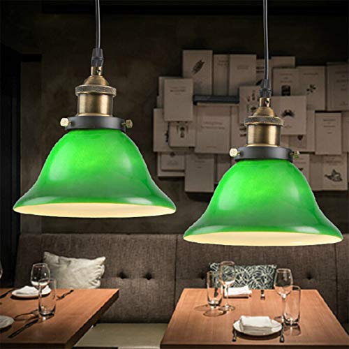 Green vidrio colgantes luz, Creative Industrial Edison Vintage estilo iluminación casera restaurante dormitorio sala de estar retro cristal verde esmeralda techo luz