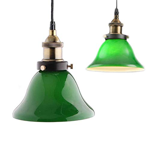 Green vidrio colgantes luz, Creative Industrial Edison Vintage estilo iluminación casera restaurante dormitorio sala de estar retro cristal verde esmeralda techo luz
