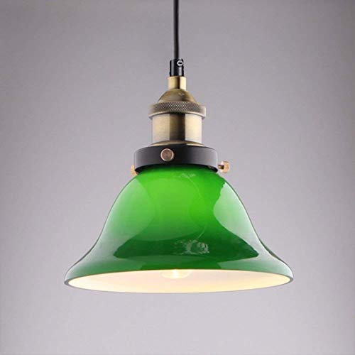 Green vidrio colgantes luz, Creative Industrial Edison Vintage estilo iluminación casera restaurante dormitorio sala de estar retro cristal verde esmeralda techo luz