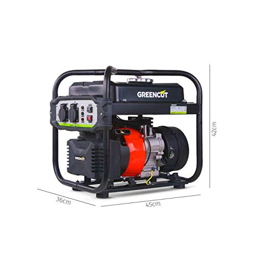 GREENCUT GRI200XM - Generador eléctrico de gasolina inverter motor 4 tiempos 119cc con salida 2kw